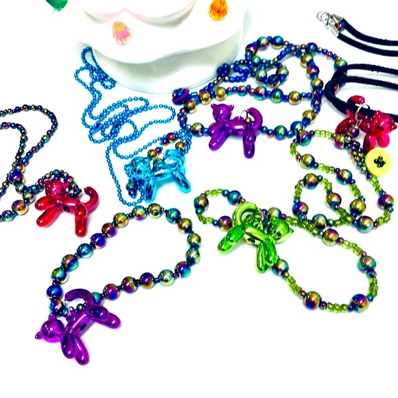 Aqua Blue Toyland Balloon Kitty Cat Necklace - Picture 5 of 7